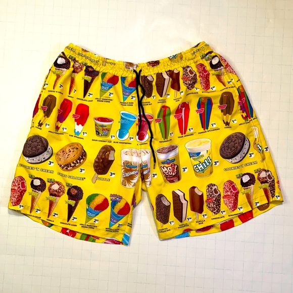 Rage On Other - Ice cream Swim Trunks, Men Size Medium